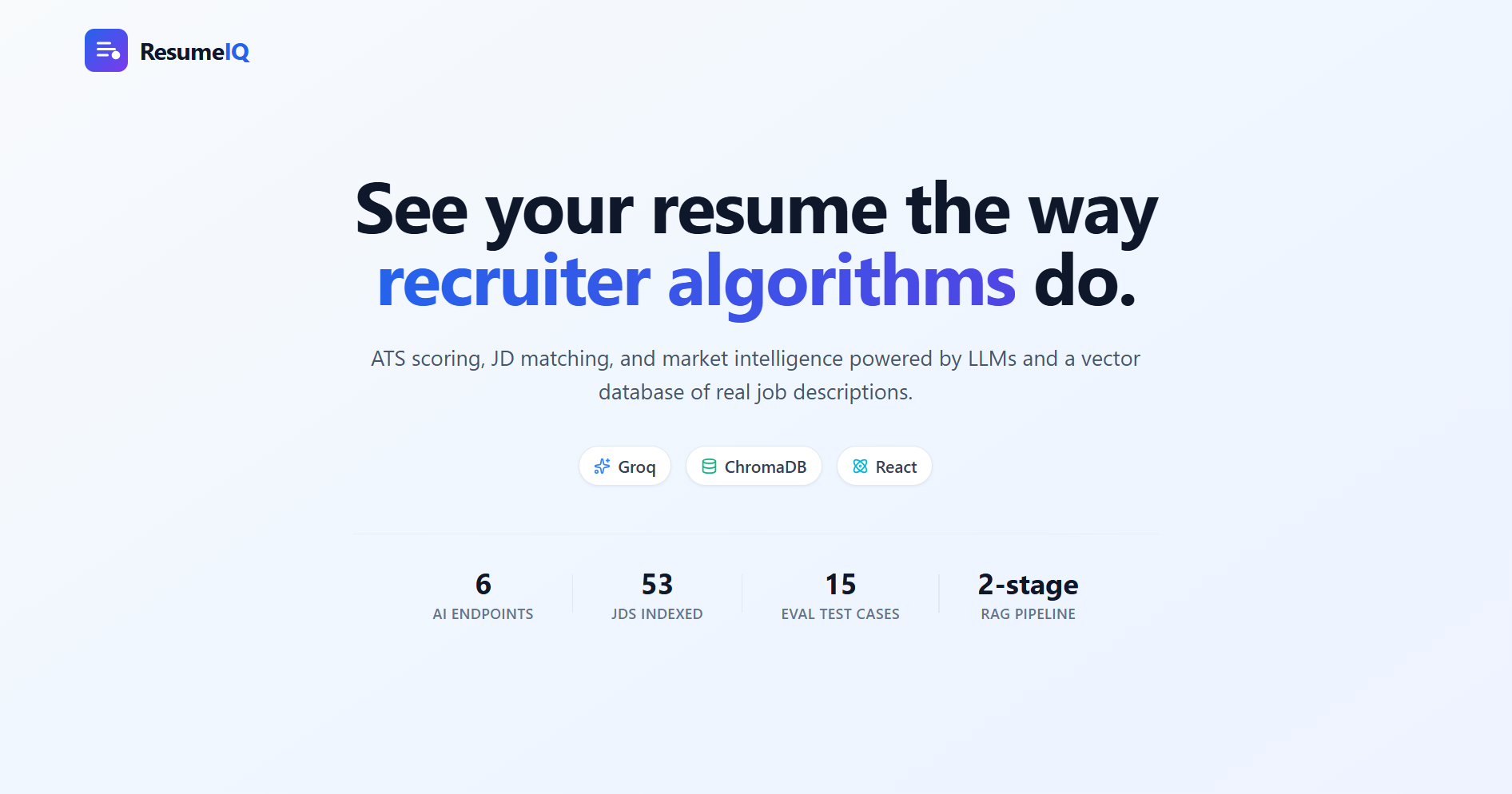 ResumeIQ · Dashboard preview