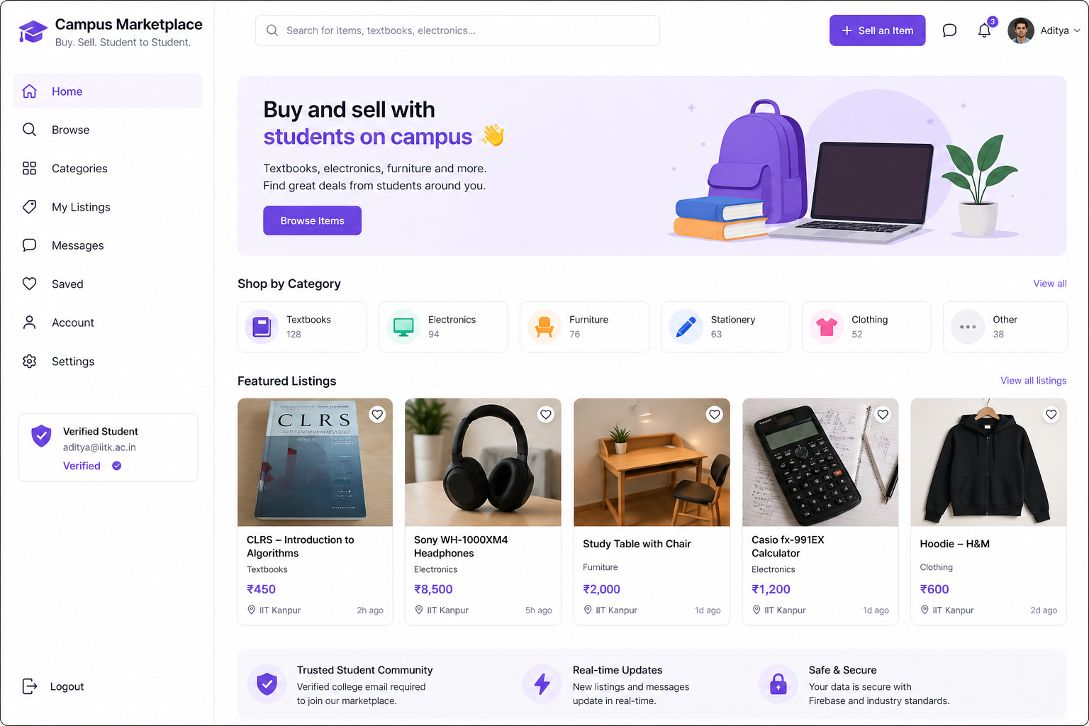 Campus · Listings preview