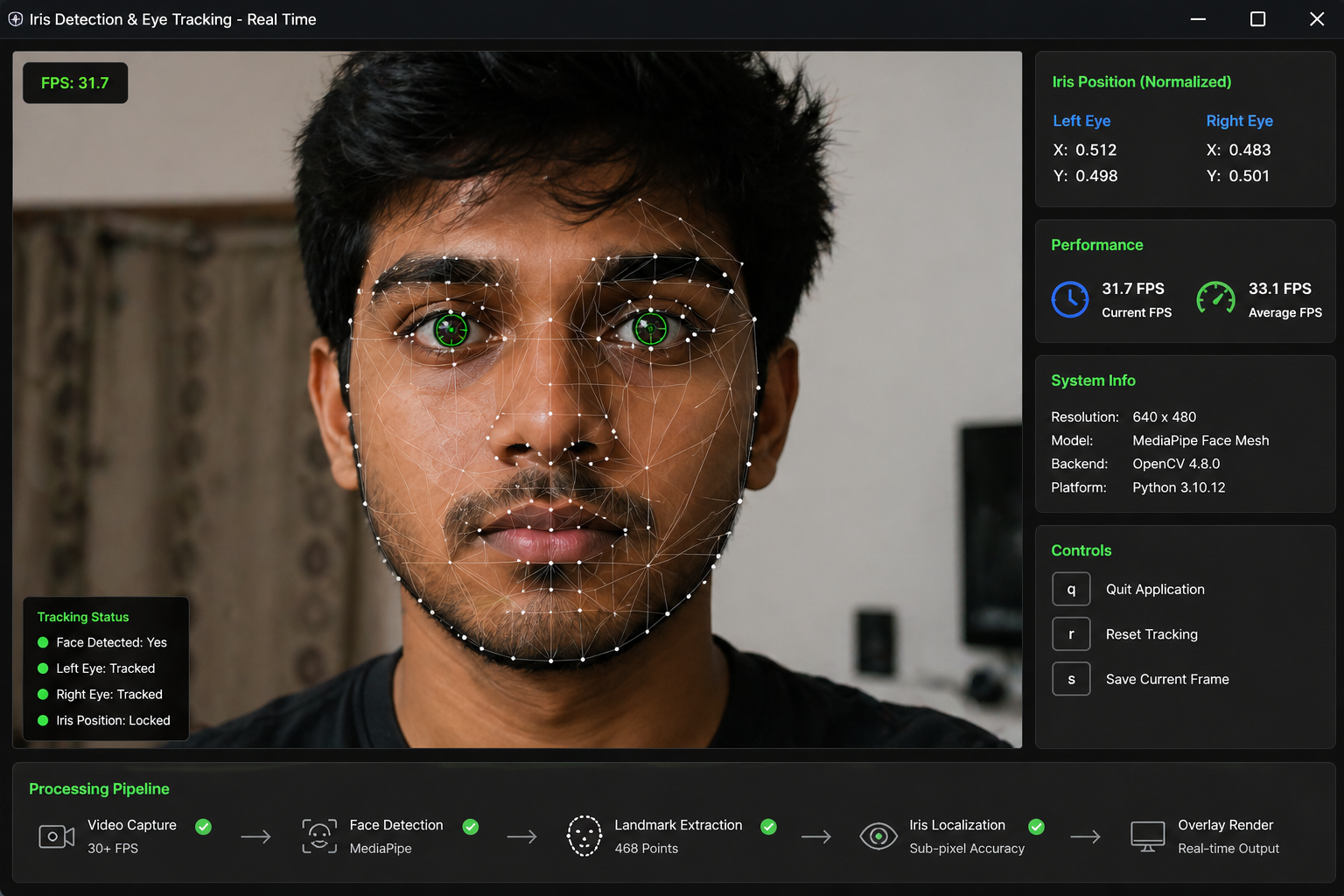 Iris Tracker · Live Feed preview